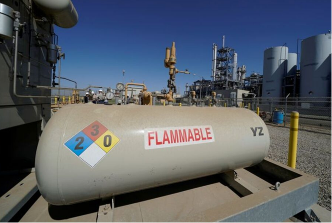 Photo of a flammable liquid container